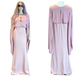 Joaquin Blanco long flowy sleeve gown with open back